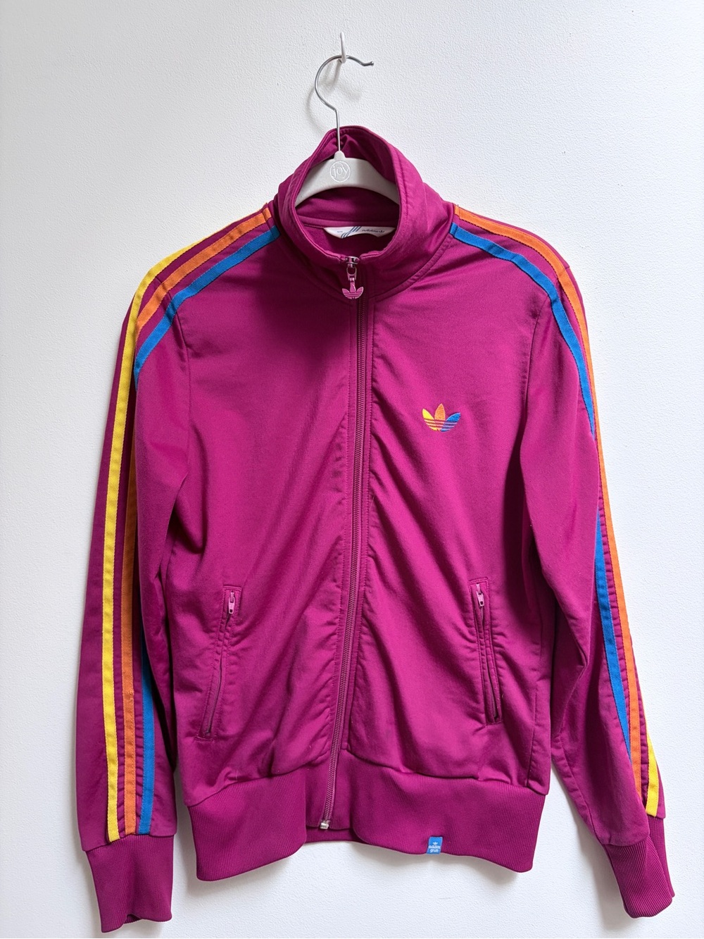 Y2K adidas Women's Grün Rainbow Firebird Track Jacket Sz M